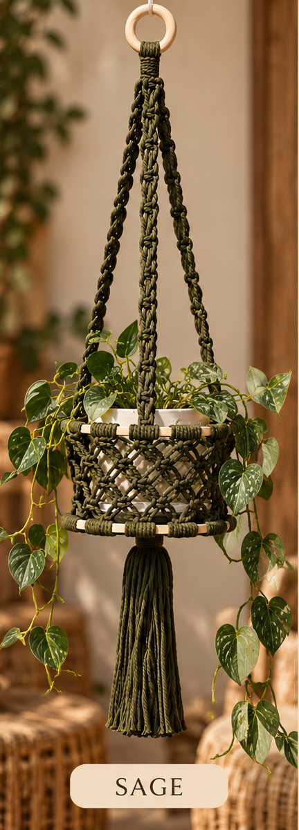 Macramé Hanging Plant Basket - Little Path