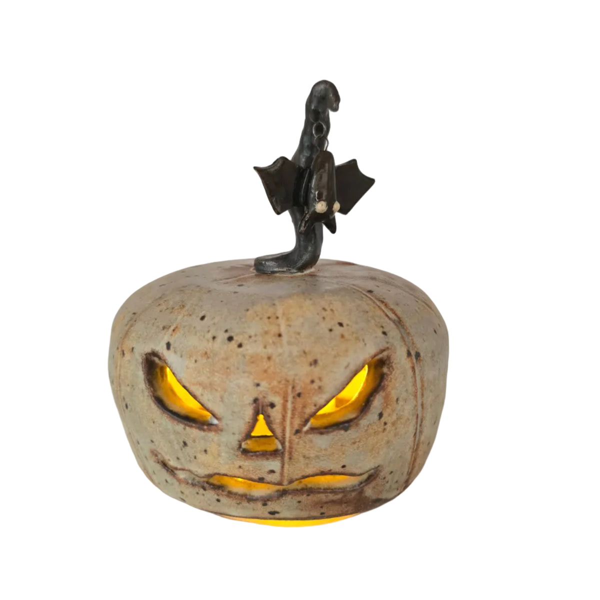 Jack-O-Lantern w Bat Charm Luminary - Jennifer Erickson