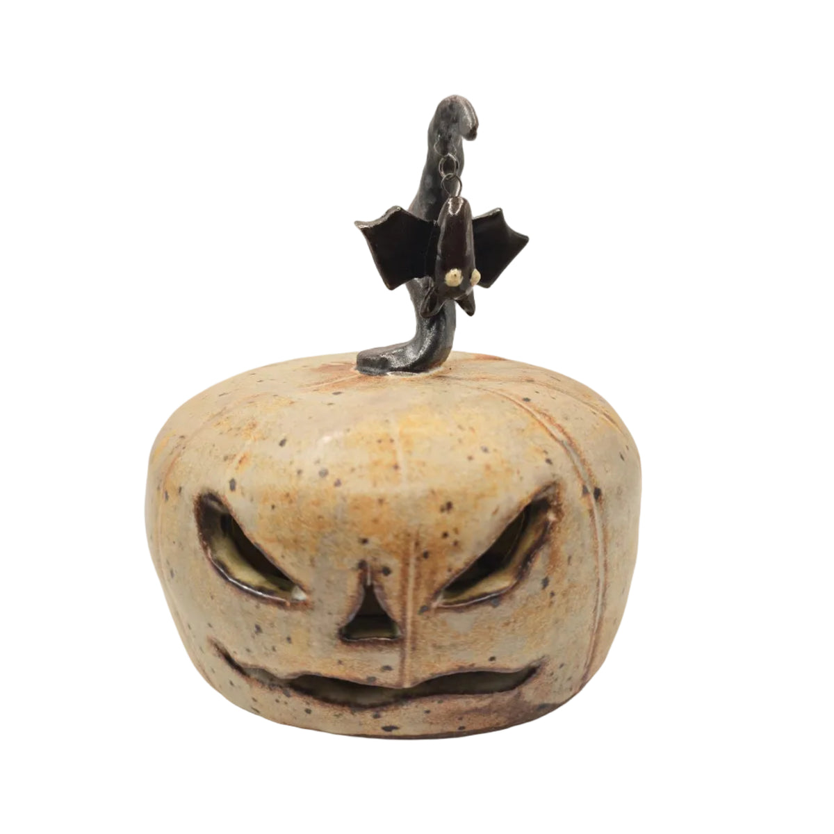 Jack-O-Lantern w Bat Charm Luminary - Jennifer Erickson