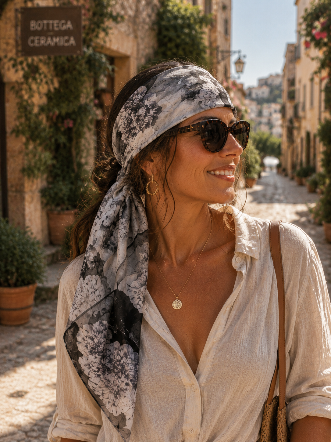 Hand-Painted Silk Scarf (large) - Georgette Arison