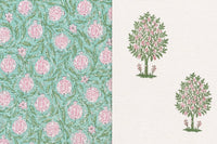 Floral (blue/pink)