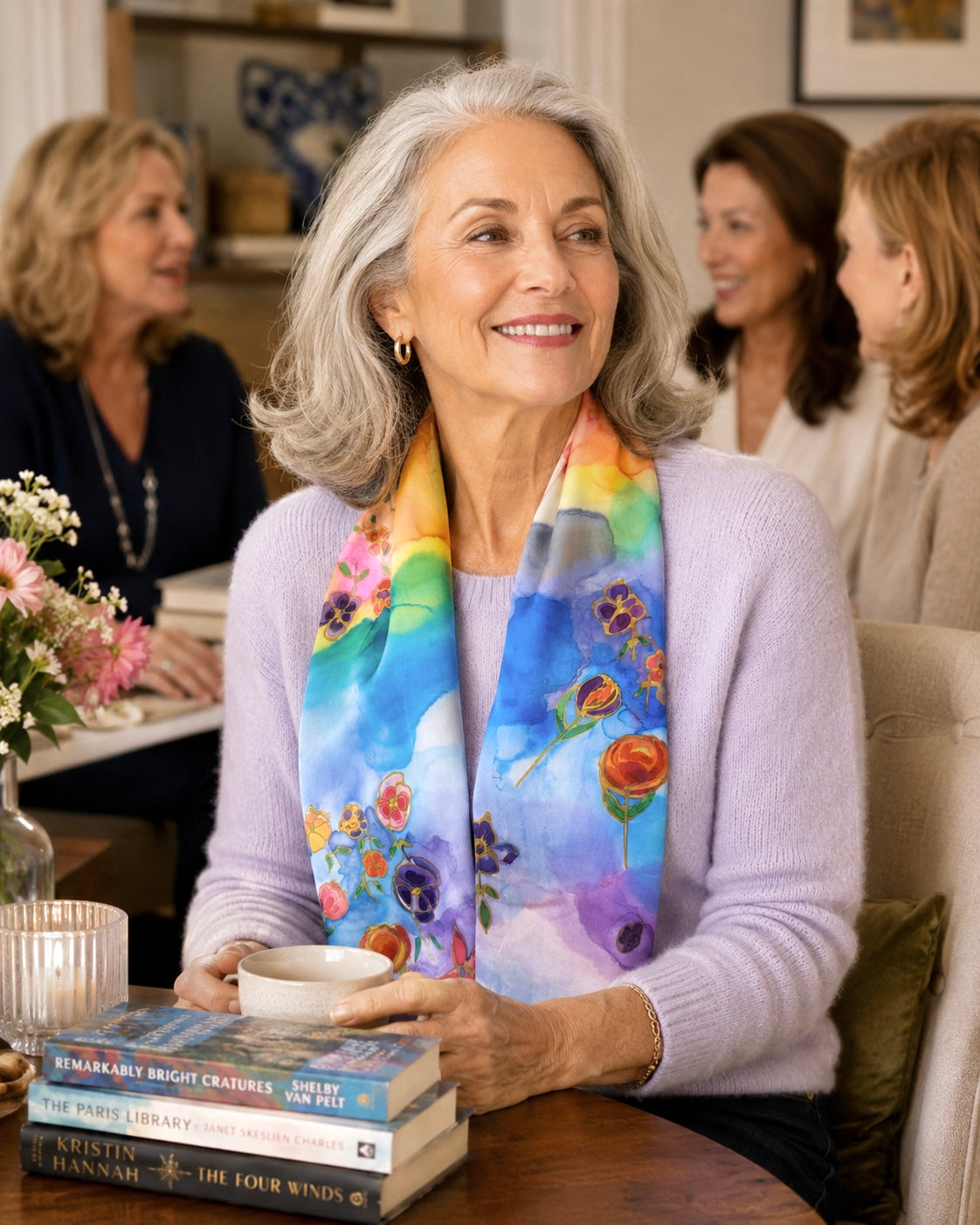 Hand-Painted Silk Scarf (medium) - Georgette Arison