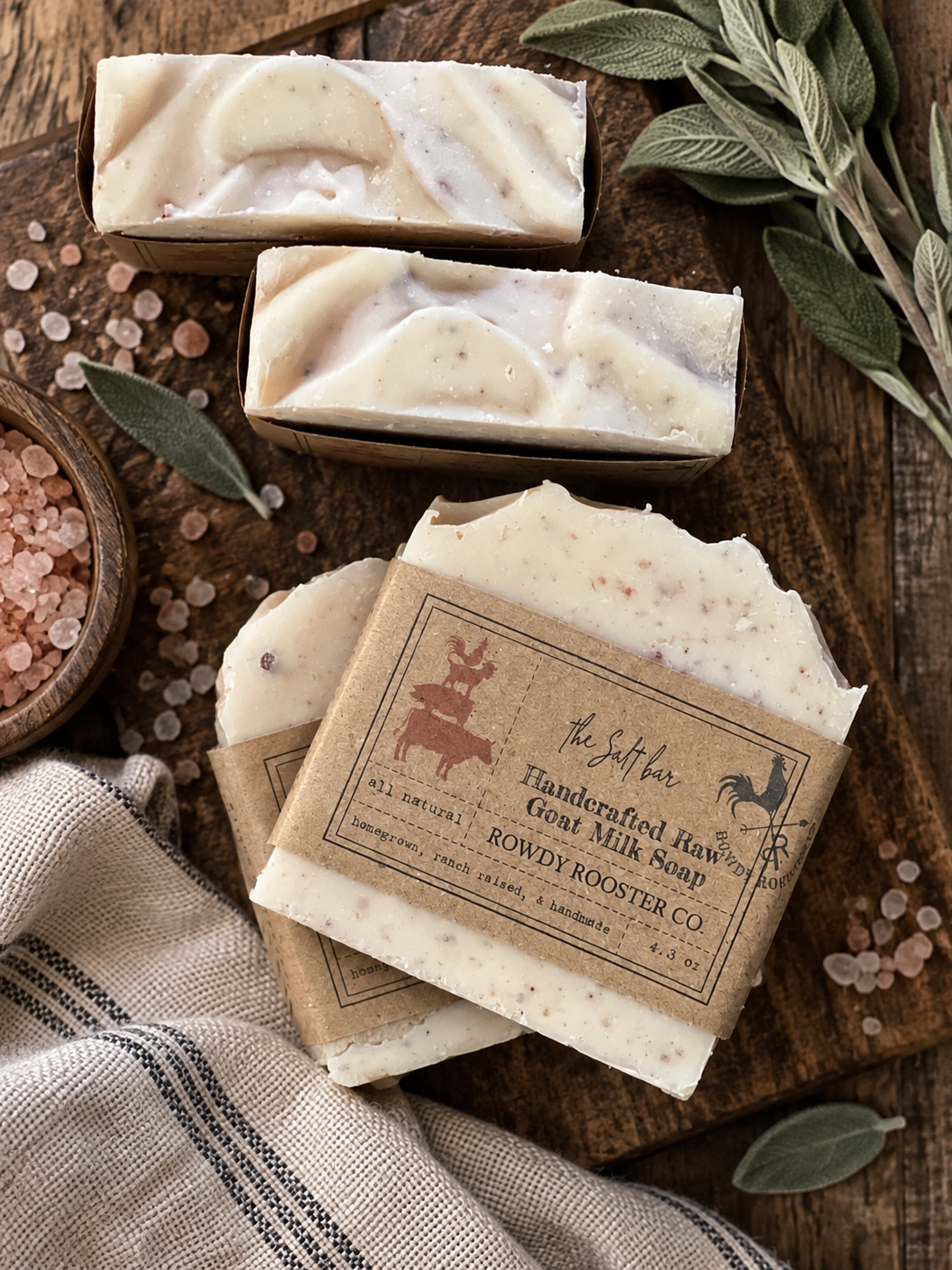 Raw Goat Milk Soap (The Salt Bar) - Rowdy Rooster Co.
