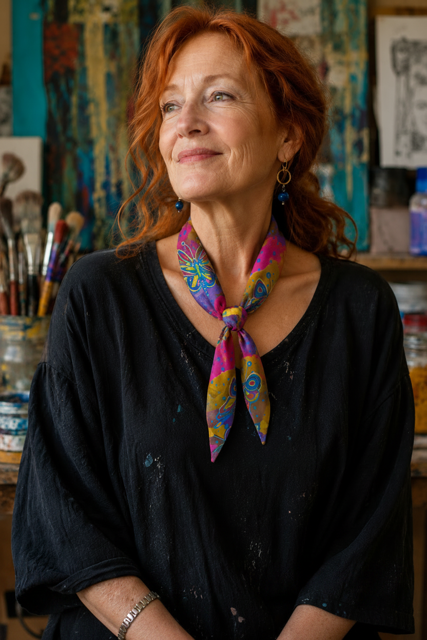 Hand-Painted Silk Scarf (mini) - Georgette Arison