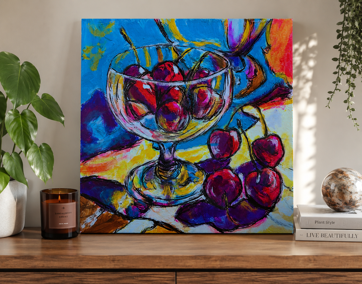 Cherry Glass Still Life - Franklin Duru