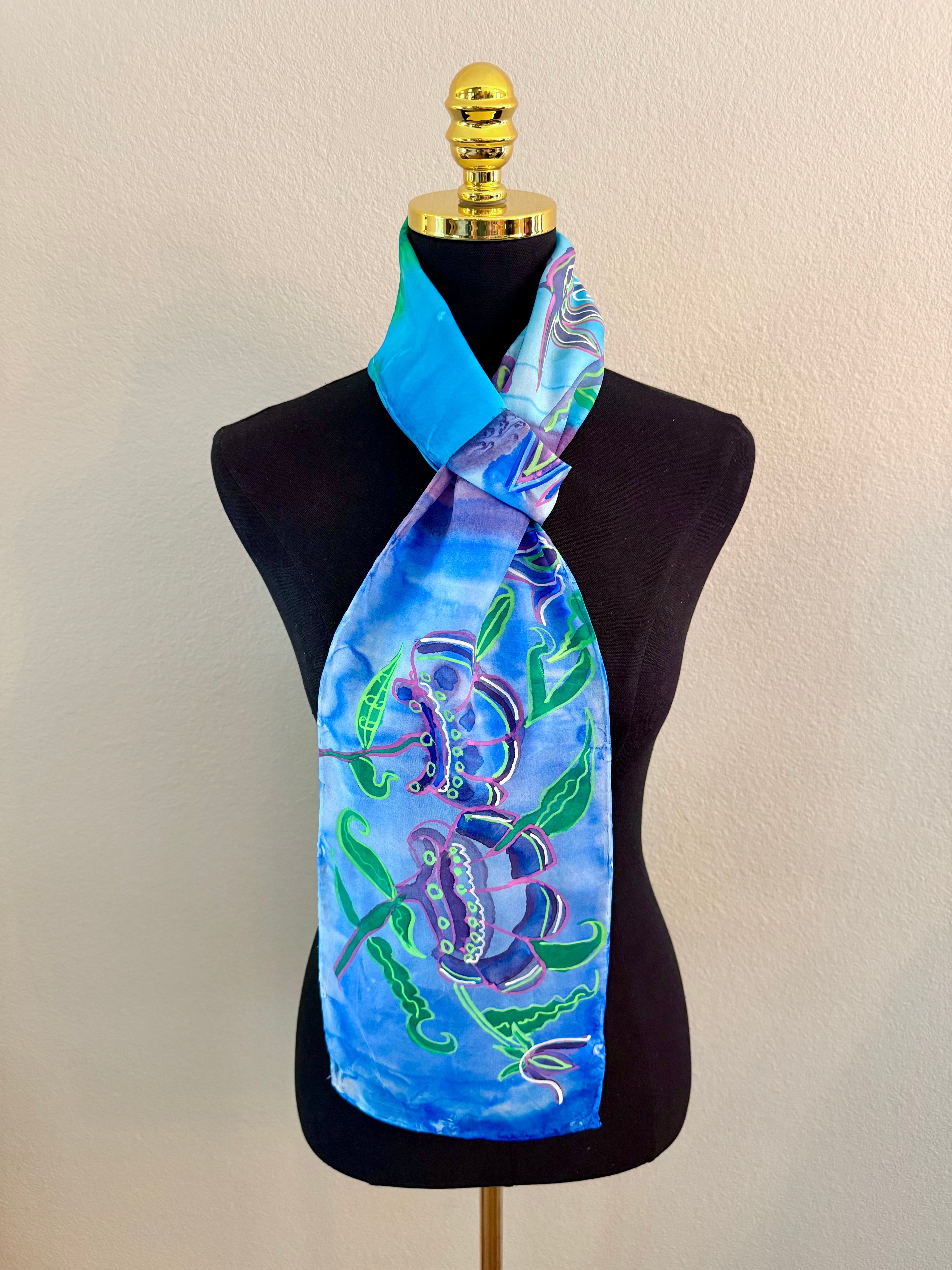 Hand-Painted Silk Scarf (small) - Georgette Arisan