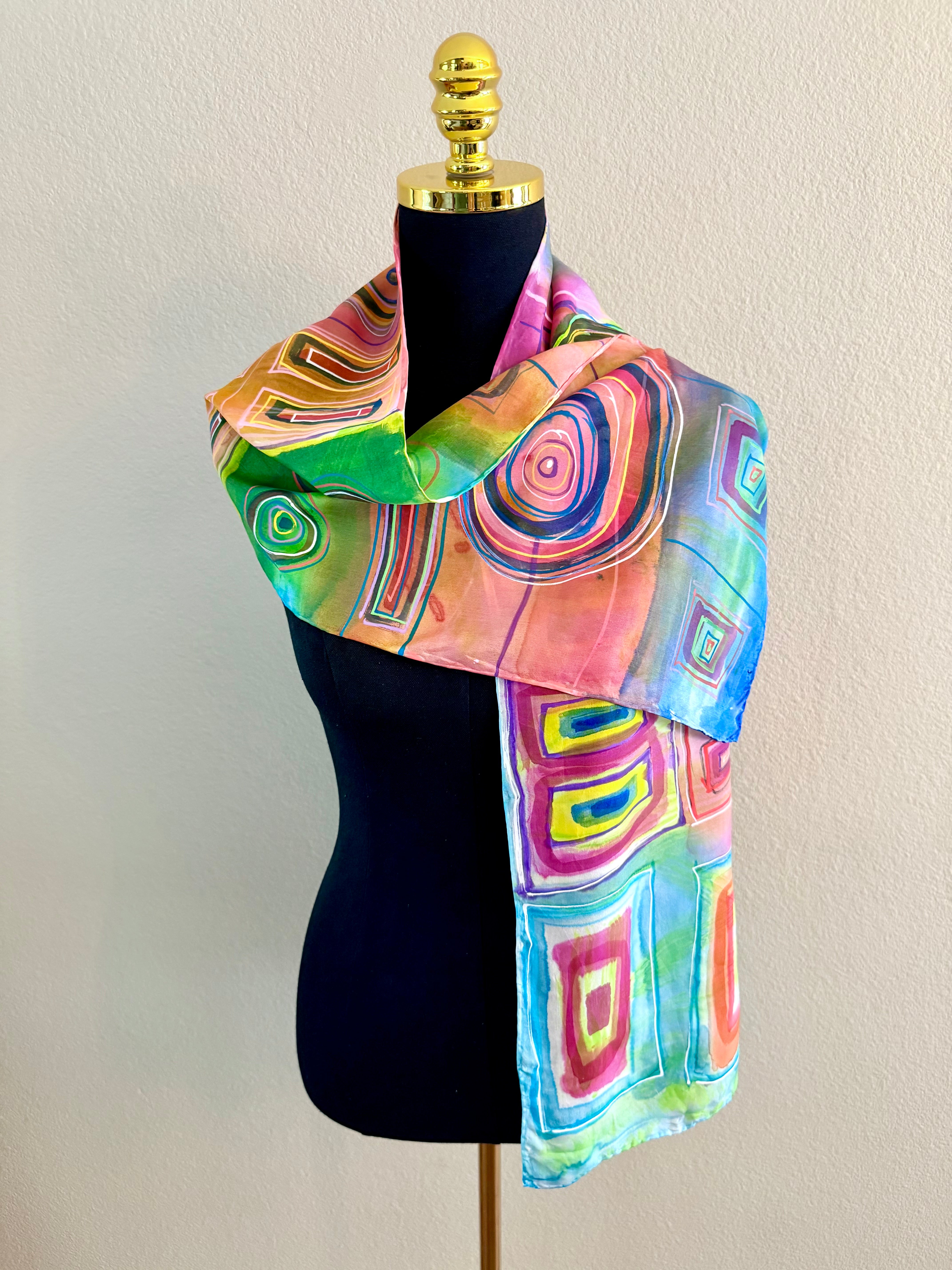 Hand-Painted Silk Scarf (medium) - Georgette Arison