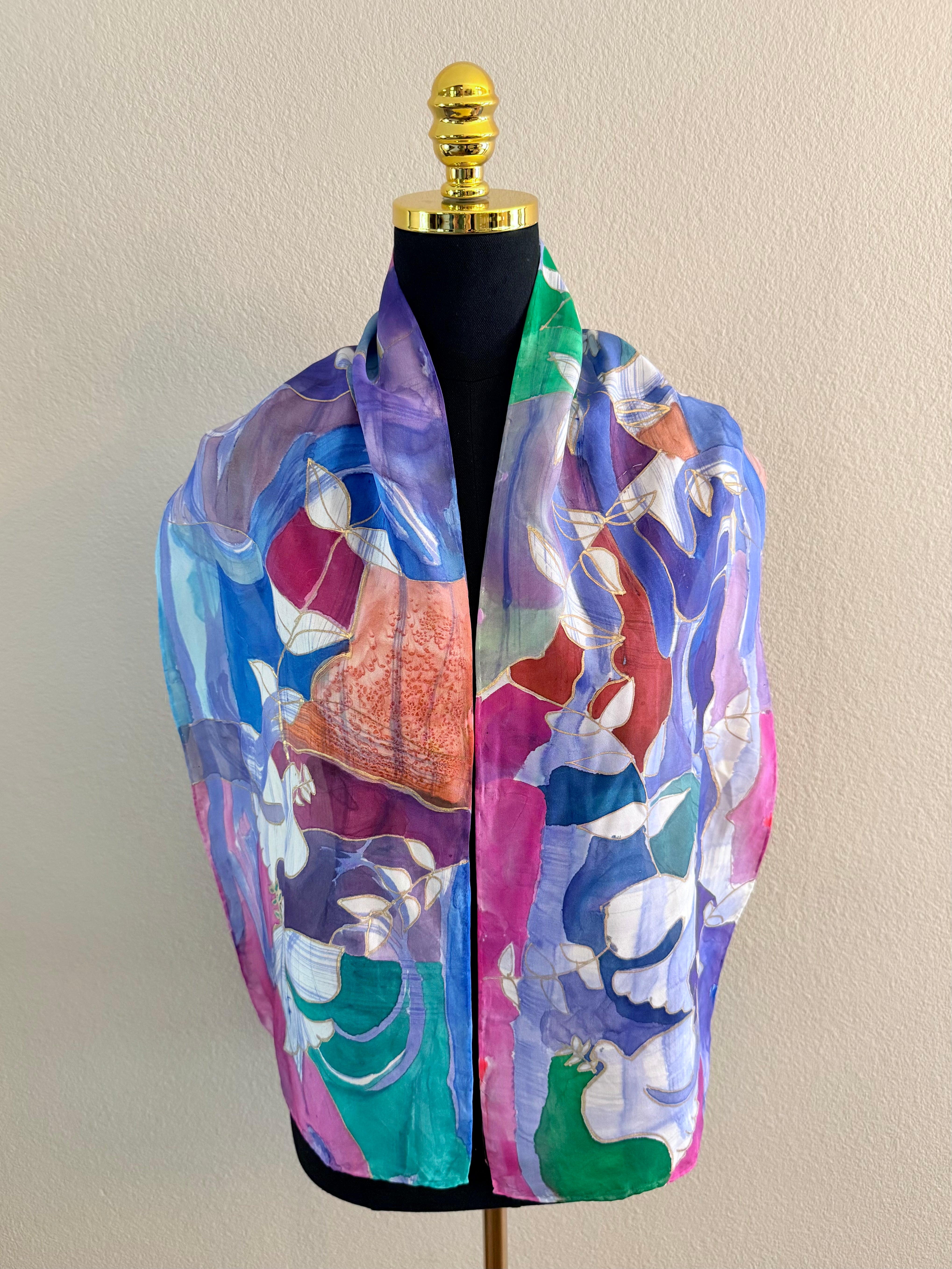 Hand-Painted Silk Scarf (medium) - Georgette Arison