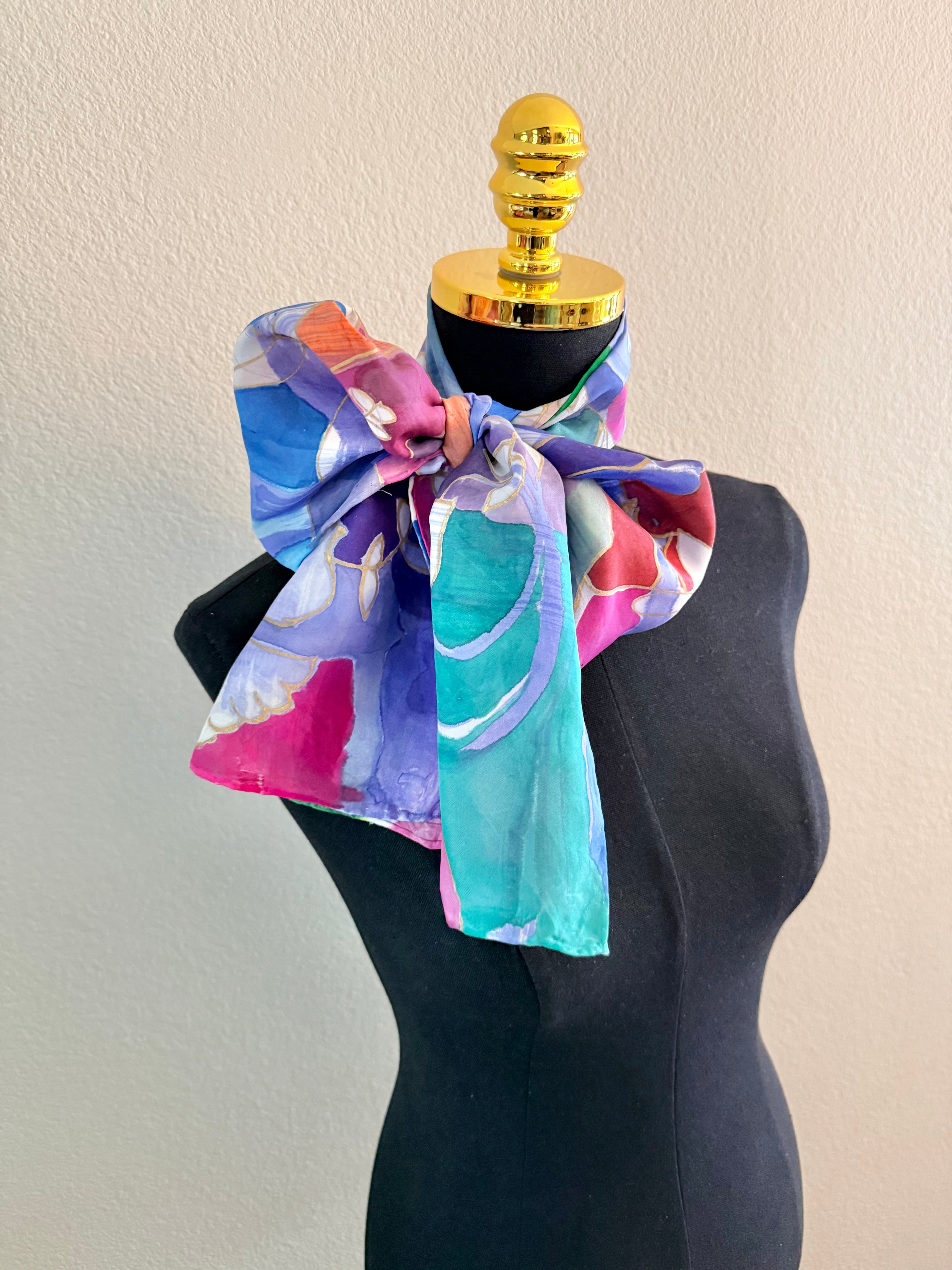 Hand-Painted Silk Scarf (medium) - Georgette Arison