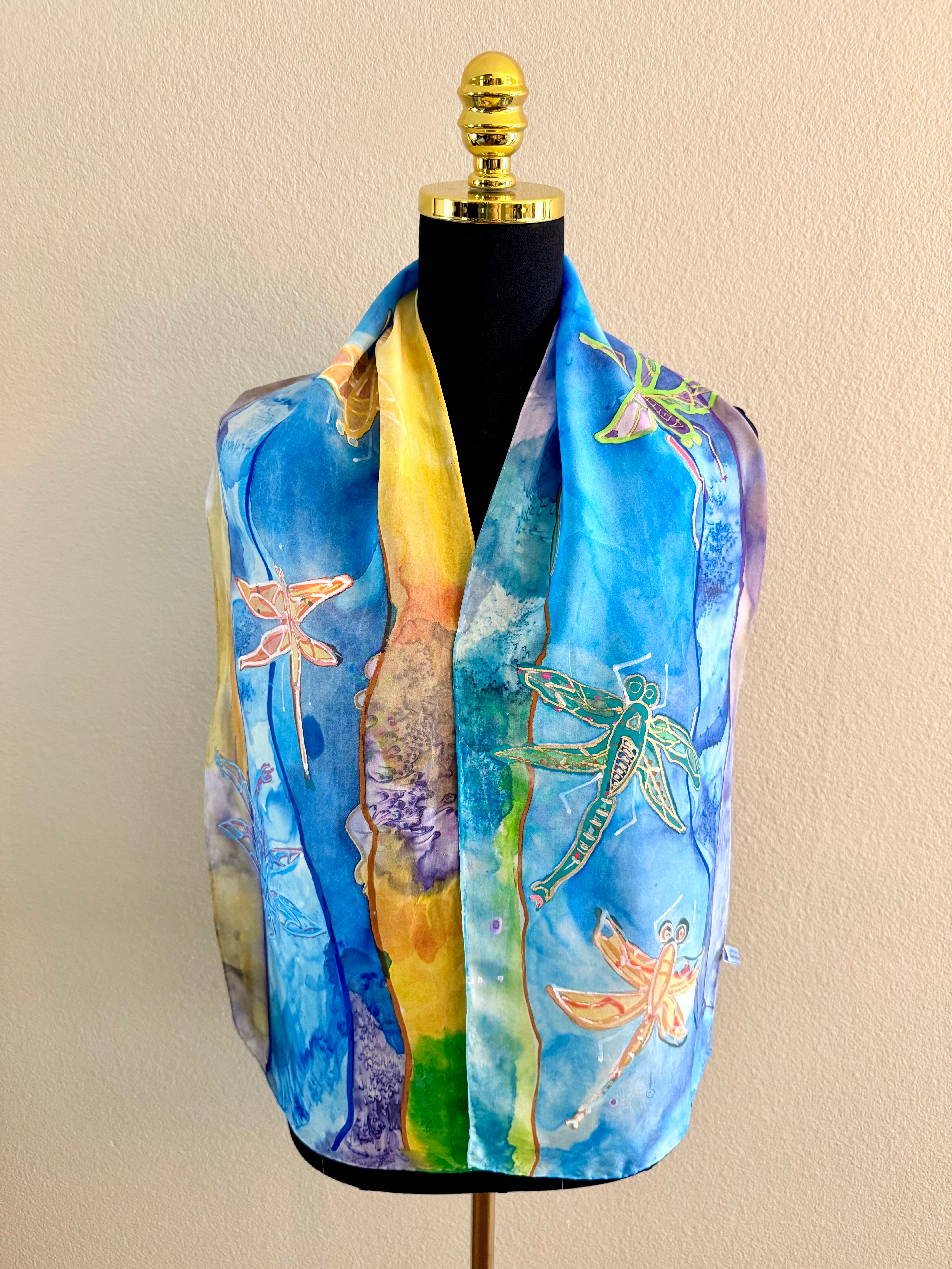 Hand-Painted Silk Scarf (medium) - Georgette Arison