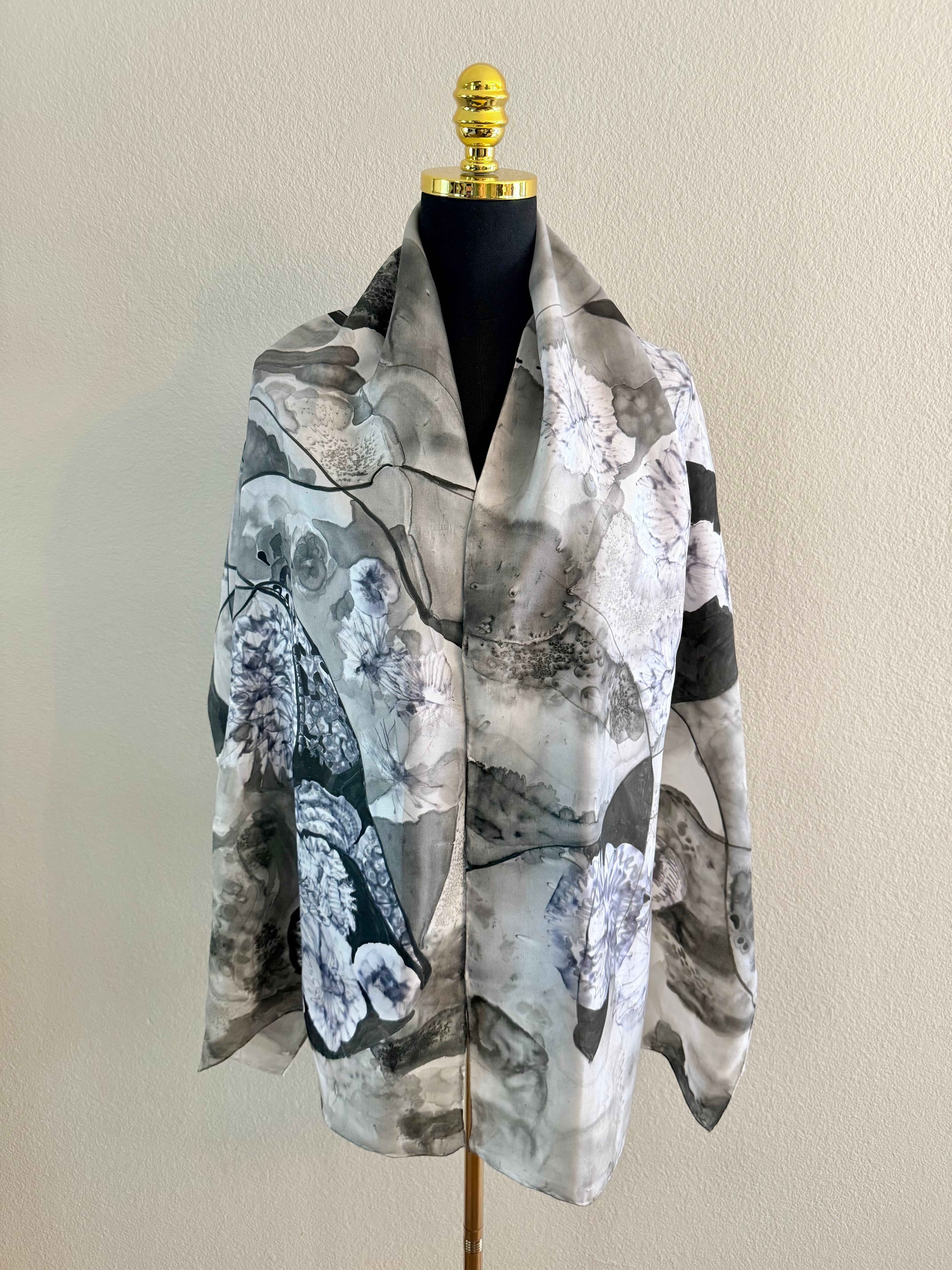 Hand-Painted Silk Scarf (large) - Georgette Arison
