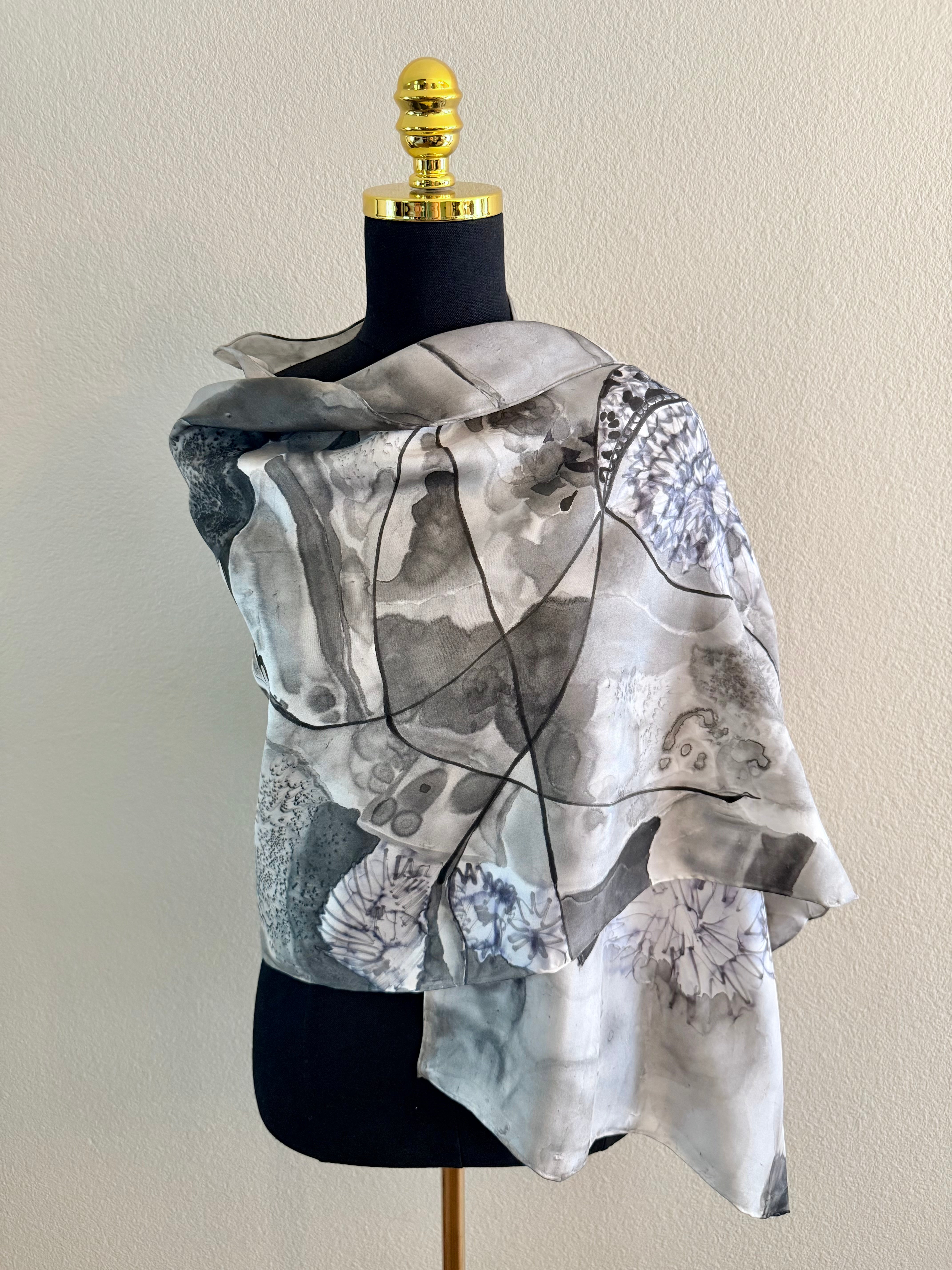 Hand-Painted Silk Scarf (large) - Georgette Arison