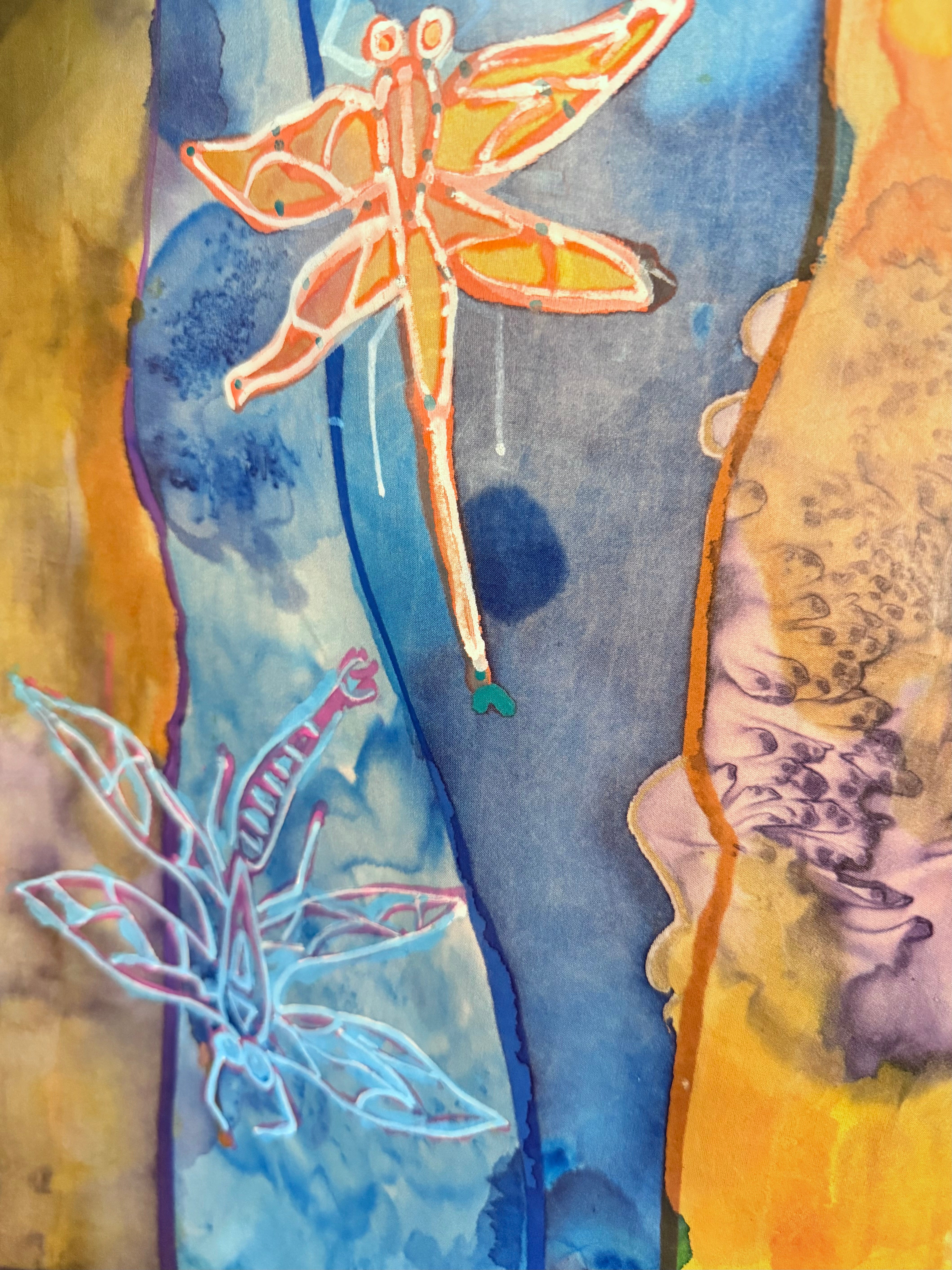 Hand-Painted Silk Scarf (medium) - Georgette Arison