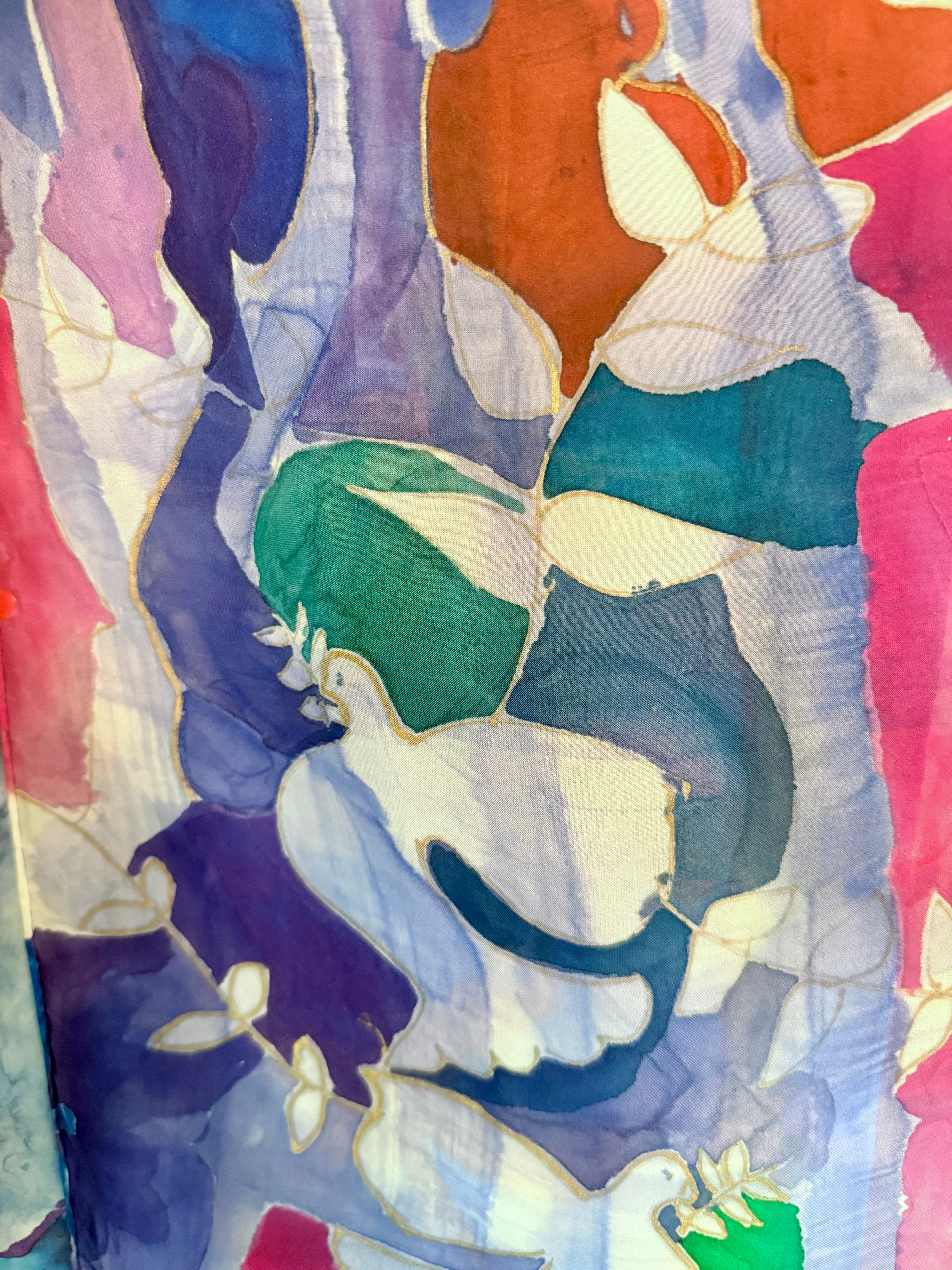 Hand-Painted Silk Scarf (medium) - Georgette Arison