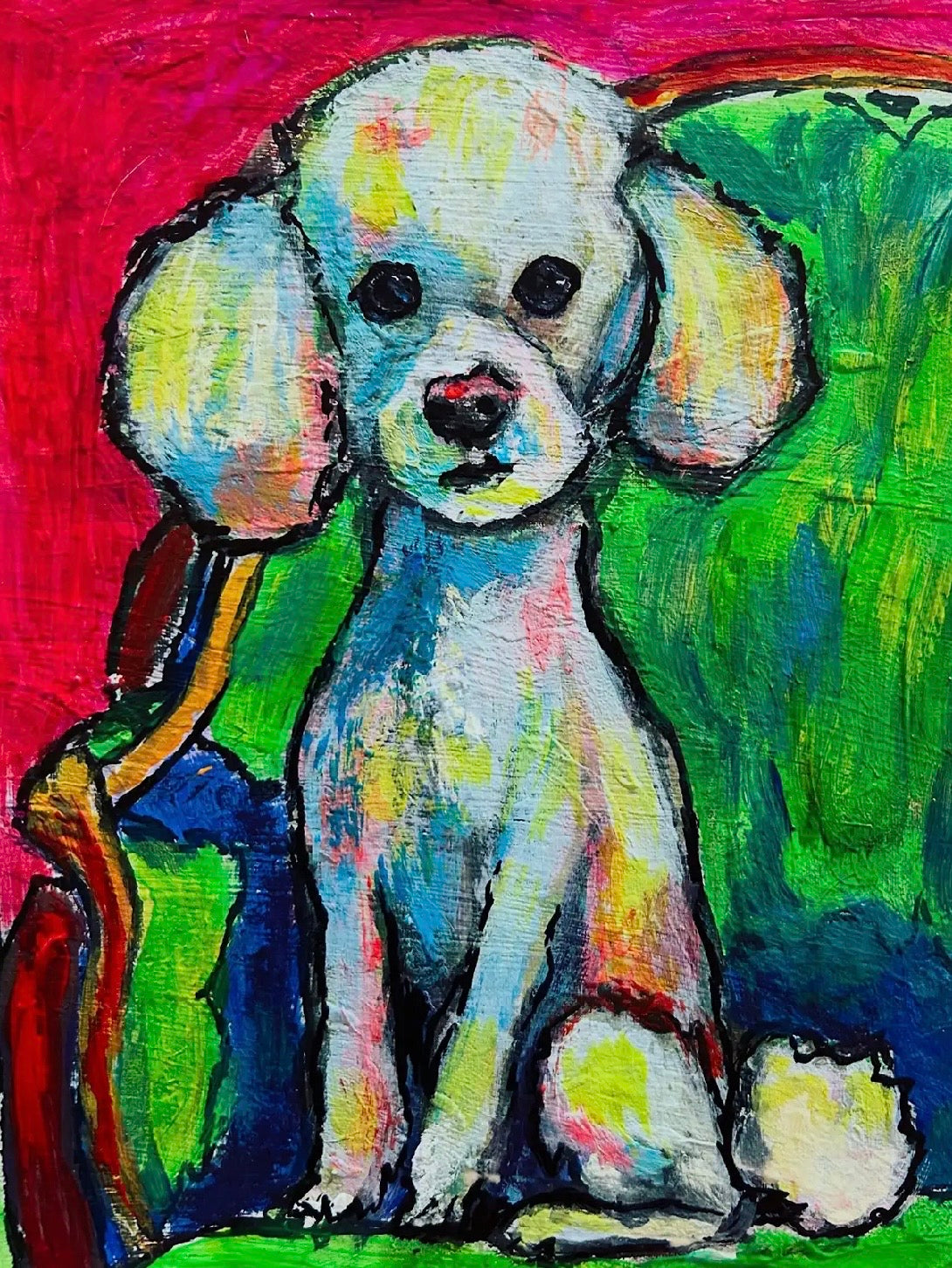 Poster Print of "White Poodle" - Franklin Duru