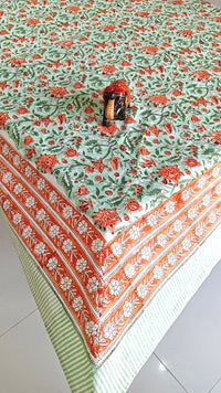 Floral (mint/orange)