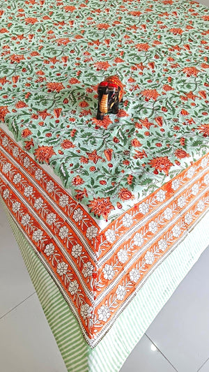 Floral (mint/orange)