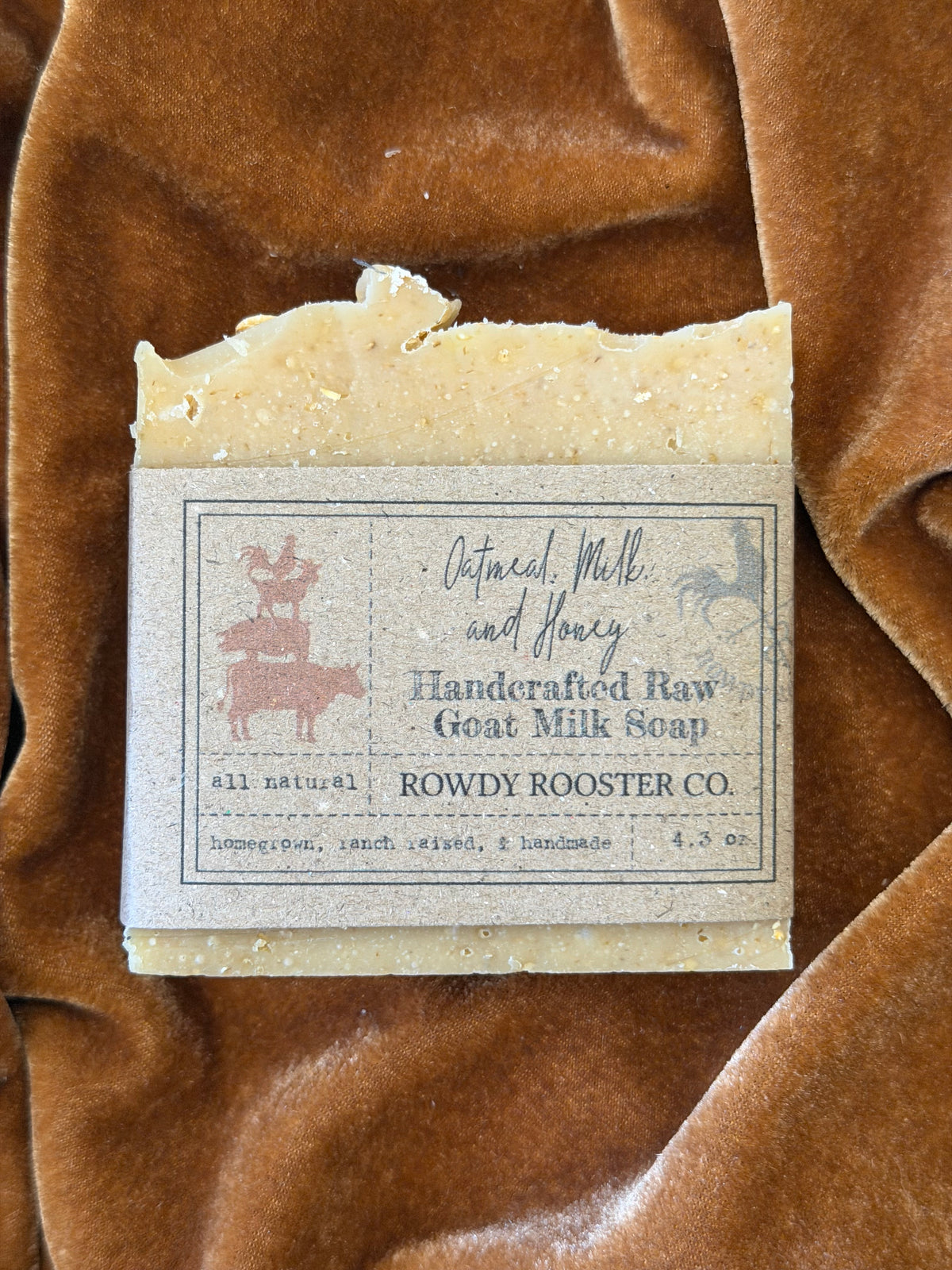 Raw Goat Milk Soap (Oatmeal, Milk, and Honey) - Rowdy Rooster Co.