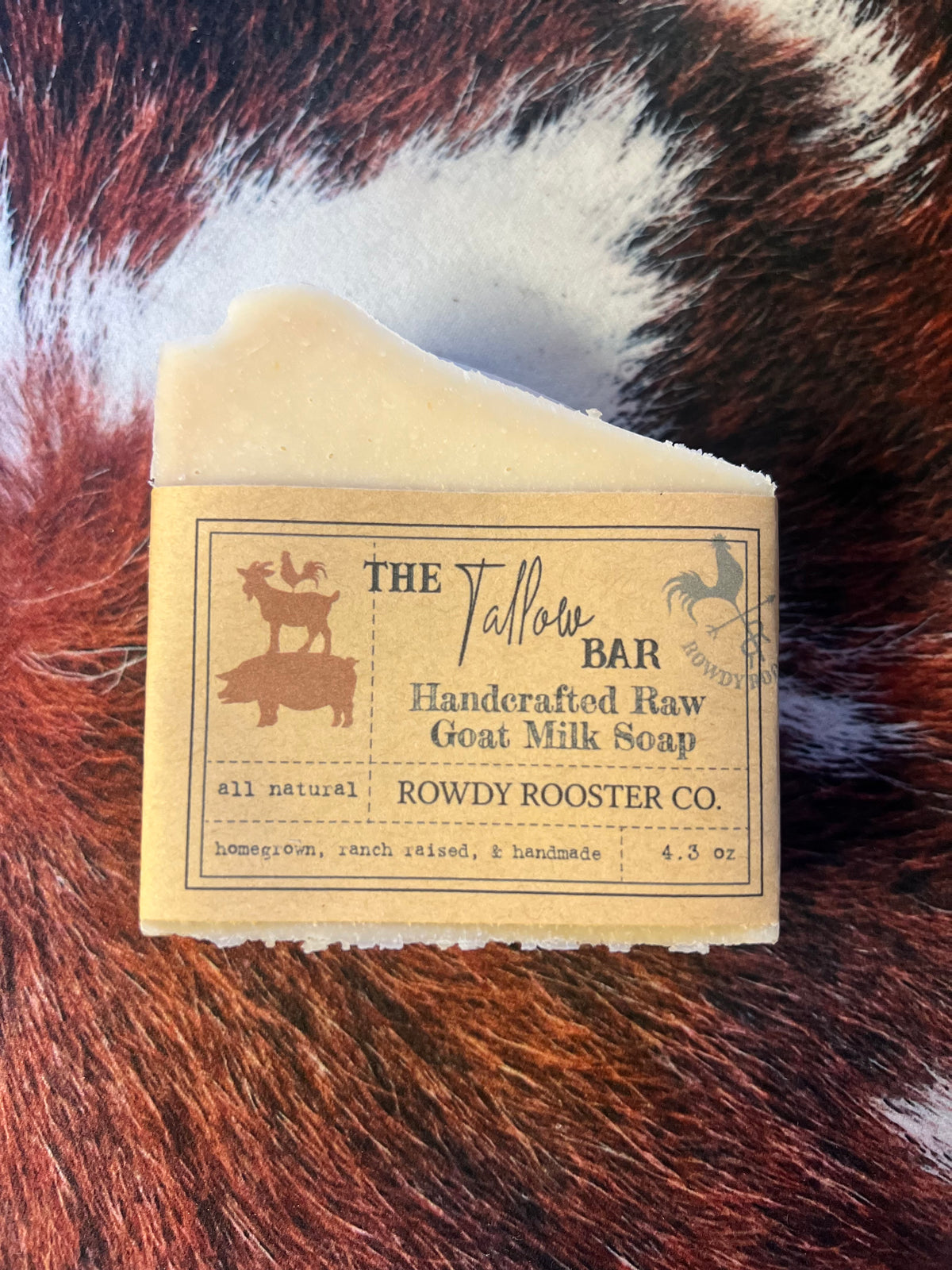 Raw Goat Milk Soap (The Tallow Bar) - Rowdy Rooster Co.