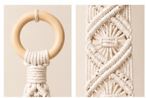 Petite Macramé Plant Hanger with Ceramic Pot - Little Path